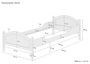 Einzelbett Sonderma� 100x220 �berl�nge Massivholzbett Kiefer natur Rollrost 60.30-10-220