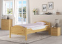 Bett Kiefer massiv 100x200 Einzelbett Matratze verstellbarer Federholzrahmen 60.30-10MFV