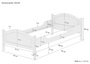 Einzelbett Kiefer wei� 100x200 Futonbett Bettrahmen Singlebett Lattenrollrost 60.30-10WFLM