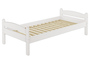 Kieferbett wei� Einzelbett 80x200 Massivholzbett Bettrahmen Futonbett mit Rollrost 60.32-08 W