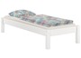 Wei�es Futonbett ohne Kopfteil Kiefer massiv 90x200 mit Matratze und Rollrost 60.35-09WM