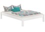 Wei�es Bettgestell Kiefer Doppelbett 140x200, Massivholzbett mit Rollrost 60.35-14 W