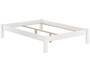 Wei�es Bettgestell Kiefer Doppelbett 140x200 Massivholzbett mit Matratze und Rollrost 60.35-14 W M