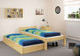Einzelbett Kiefer natur 90x200 Massivholz-Bettgestell ohne Rollrost Bettrahmen 60.36-09 oR