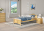 Kieferbett natur Einzelbett Bettrahmen Futonbett 90x200 Massivholzbett ohne Rollrost 60.37-09 oR 