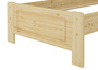 Kieferbett natur Einzelbett Bettrahmen Futonbett 90x200 Massivholzbett ohne Rollrost 60.37-09 oR 