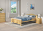 Doppelbett Kiefer natur Ehebett 140x200 Futonbett Massivholzbett Rollrost Matratze 60.37-14 M
