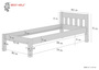 Einzelbett Bettrahmen 80x200 Massivholz Kieferbett natur Futonbett Kinderbett 60.38-08 M