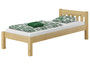Futonbett Einzelbett 90x200 Massivholzbett Kiefer natur Bettrahmen Rollrost Matratze 60.38-09 M