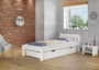 Modernes Einzelbett Massivholzbett Kiefer wei� 90x200 Futonbett Bettrahmen Rollrost 60.38-09WFL