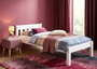 Bettrahmen Kiefer wei� 90x200 Massivholzbett Futonbett Einzelbett ohne Zubeh�r 60.38-09 W oR