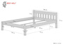 Doppelbett 140x200 Kiefer-Bettgestell Massivholz wei� Bettgestell ohne Rollrost 60.38-14 W oR