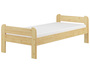 Einzelbett Futonbett 90x200 Kieferbett Massivholz natur Rollrost Matratze 60.39-09FLM