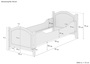 Seniorenbett extra hoch 90x220 �berl�nge Holzbett Massivholz Einzelbett G�stebett 60.40-09-220oR