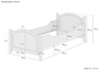 Seniorenbett extra hoch 100x220 �berl�nge Massivholz Holzbett Einzelbett G�stebett 60.40-10-220 oR