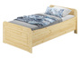 Seniorenbett extra hoch 90x220 Einzelbett Rollrost Holzbett Massivholz Kiefer Bett 60.42-09-220