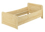 Seniorenbett extra hoch 90x200 Einzelbett mit Rollrost + Matratze Massivholz Kiefer Bett 60.42-09FLM
