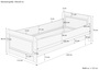 Seniorenbett extra hoch 100x220 Einzelbett mit Rollrost Holzbett Massivholz Kiefer 60.42-10-220