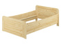 Seniorenbett extra hoch 120x220 Einzelbett mit Federholzrahmen Holzbett Massivholz 60.42-12-220 FV
