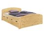 Funktionsbett Doppelbett + 3 Bettkasten + Federholzrahmen 140x200 Seniorenbett Kiefer 60.50-14 FV