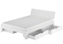 Doppelbett mit Rollrost 140x200 Futonbett Bettgestell Holzbett Massivholz Kiefer Wei� 60.54-14 W