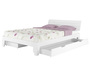 Doppelbett mit Rollrost Matratze 140x200 Futonbett Holzbett Massivholz Kiefer Wei� 60.54-14 W M