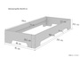 Kastenbett Holzbett, Studentenbett, G�stebett 80x200 Massivholz Kiefer mit Rollrost 60.56-08