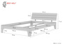 Futonbett Kiefer-Bettgestell massiv 140x220 �berl�nge Doppelbett ohne Zubeh�r 60.62-14-220 oR