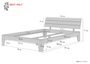 Doppelbett Massivholz-Bettgestell Kiefer natur 140x200 Futonbett ohne Zubeh�r 60.62-14 oR 