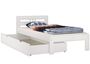 Kieferbett Bettrahmen wei� 80x200 Massivholz-Bettgestell Einzelbett ohne Rollrost 60.64-08 W oR