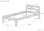 Kinderbett Futonbett Kiefer massiv wei� 90x190 Einzelbett ohne Zubeh�r Bettrahmen 60.64-09-190 W oR