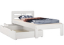 Einzelbett Bettrahmen 90x200 Futonbett Kieferbett wei� Massivholz Rollrost G�stebett 60.64-09WFL