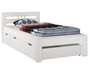Einzelbett Bettrahmen 90x200 Futonbett Kieferbett wei� Massivholz G�stebett + Matratze 60.64-09WFLM