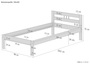 Einzelbett Kiefer natur Massivholz 100x200 Futonbett Bettrahmen mit Rollrost 60.64-10