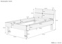 Extra stabiles Einzelbett Buche 120x200 hohes Massivholzbett Seniorenbett 60.81-12oR