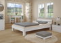 Doppelbett �berl�nge 140x220 Massivholzbett wei� Futonbett Rollrost Matratze 60.86-14-220 W M