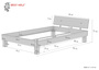 Doppelbett �berl�nge 140x220 Buchebett Massivholz Bettgestell wei� ohne Zubeh�r 60.86-14-220 W oR