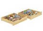 Bettkasten-Set f�r Betten 80x190cm Staukasten- 2-teilig - Kiefer massiv 90.10-S12