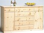 Kommode Highboard Anrichte Sideboard Kiefer natur 7 Schubladen, 2 Tren 90.50-31
