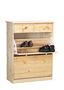 90.50-188 Schuhregal Schuhkipper Kiefer natur 2 Schubl�den, 2 Kippt�ren