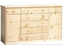 Kommode Highboard Anrichte Sideboard Kiefer natur 7 Schubladen, 2 Tren 90.50-31