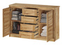 Grifflose Holzkommode Holzschrank mit 4 Schubladen u. 2 T�ren Eiche ge�lt 90.50-34
