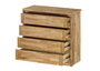 Grifflose Holzkommode Holzschrank mit 4 Schubladen Natur Eiche 90.50-35 