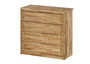 Grifflose Holzkommode Holzschrank mit 4 Schubladen Natur Eiche 90.50-35 