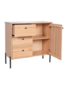 Sideboard Holzkommode Holzschrank 93x41x88 mit 3 Schubladen und T�r Kernbuche massiv 90.51-15