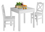 Wei�e Essgruppe mit Tisch und 2 St�hle Kiefer Massivholz waschwei� 90.70-50 A W Set 20