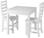 Moderne wei�e Essgruppe mit Tisch und 2 St�hle Kiefer Massivholz 90.70-50 A W Set 21