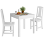 Klassische kleine Essgruppe Tisch 2 St�hle Kiefer Massivholz waschwei� 90.70-50 A W Set 22