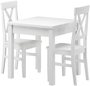 Stilvolle kleine Essgruppe Tisch 2 St�hle Kiefer Massivholz waschwei� 90.70-50 A W Set 23