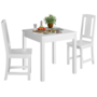 Sch�ne Essgruppe mit Tisch und 2 St�hle Kiefer Massivholz waschwei� 90.70-50 C W-Set 22